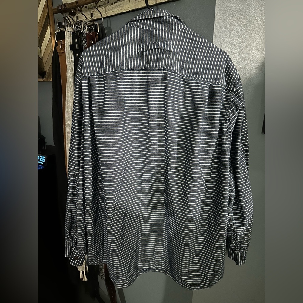 Duluth Trading Co Blue and White Striped Shirt - Picture 4 of 4